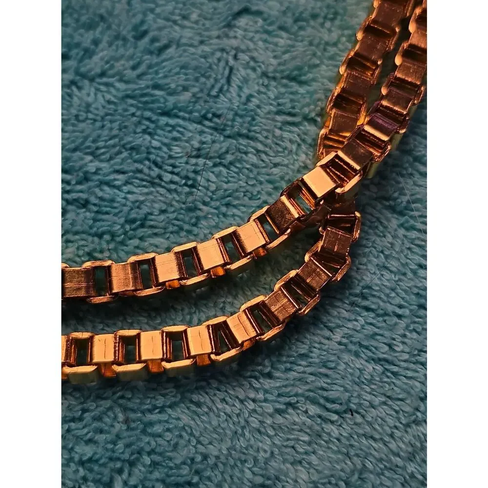 Avon Layered Chain Gold Tone Necklace With Original Box